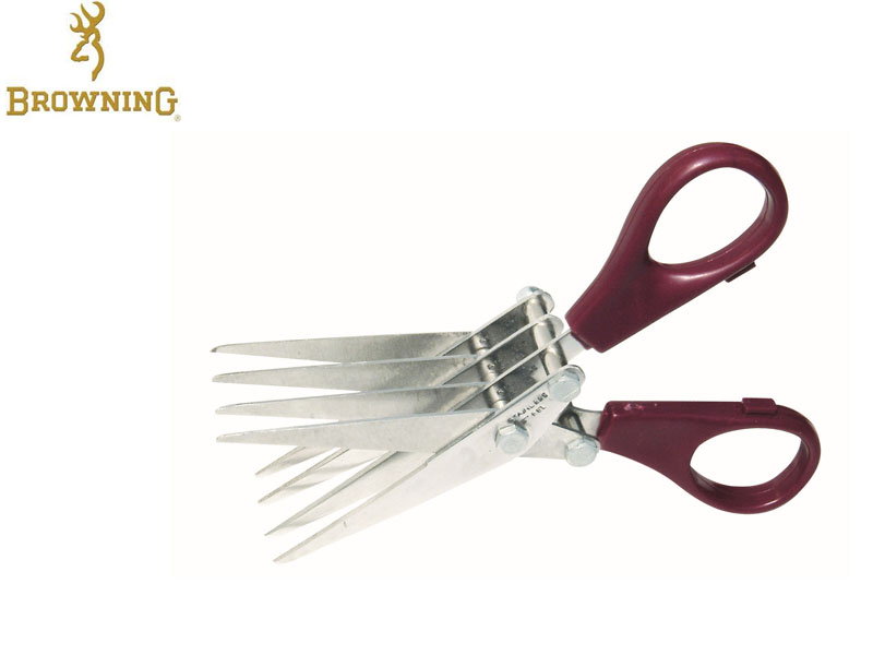 Browning 4 Blade Worm scissors (Browning makaze sa 4 noža) - Nakon uspjeha našeg sjekača na puž, u našu ponudu dodali smo makaze opremljene sa četiri noža za rezanje. Savršen alat za sjeckanje većih količina crva ili glista za rastresito hranjenje ribe. Cijena: 20 BAM
