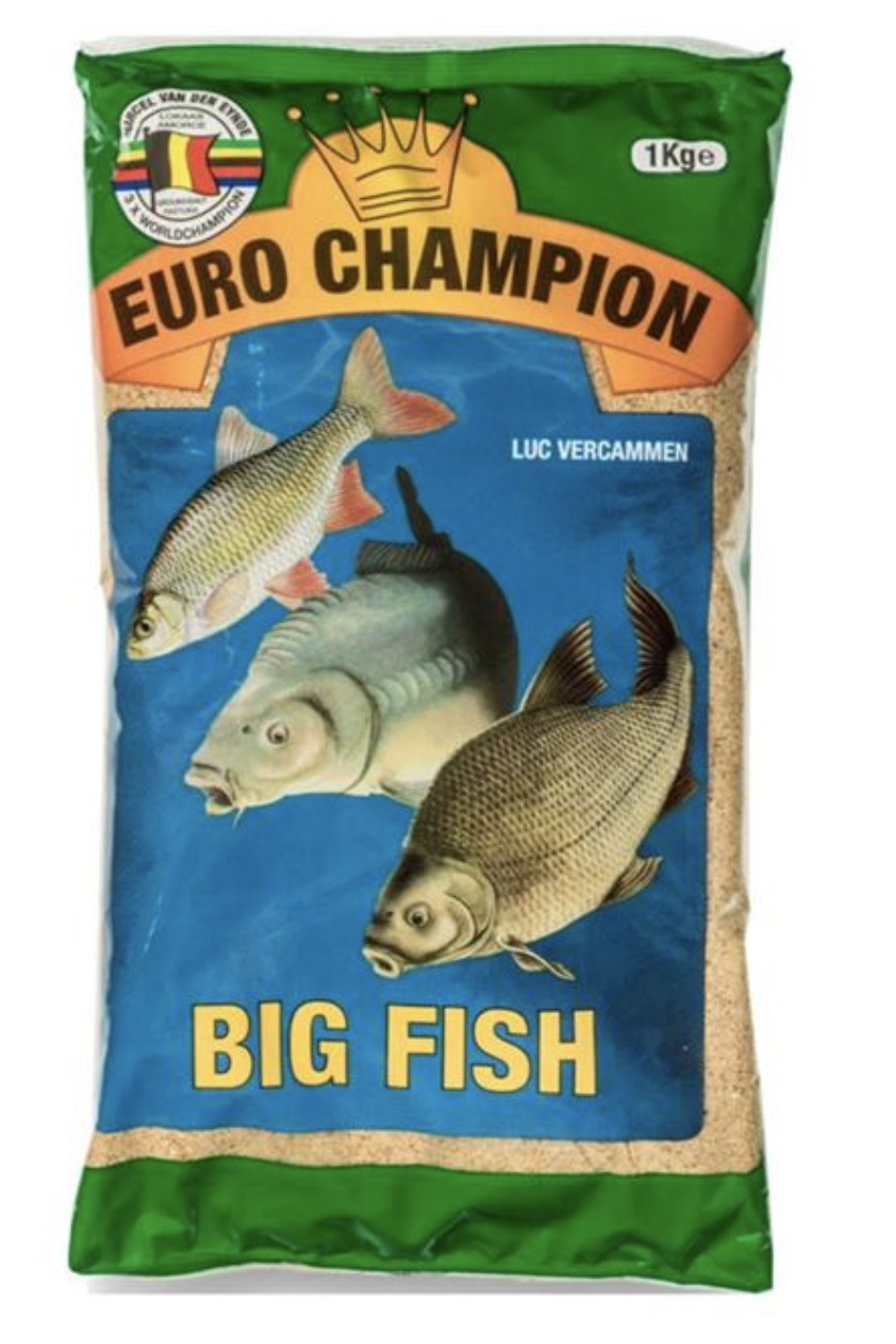 Big Fish 1 kg - Ovaj mamac je razvijen u saradnji sa Luc Vercammenom, poznatim belgijskim meč pecarošem i bivšim evropskim šampionom. Ime govori sve. Ova primama ima za cilj privlačenje većih vrsta riba kao što su plotica, deverika, linjak, a specijalno i šaran. Cijena: 8 BAM