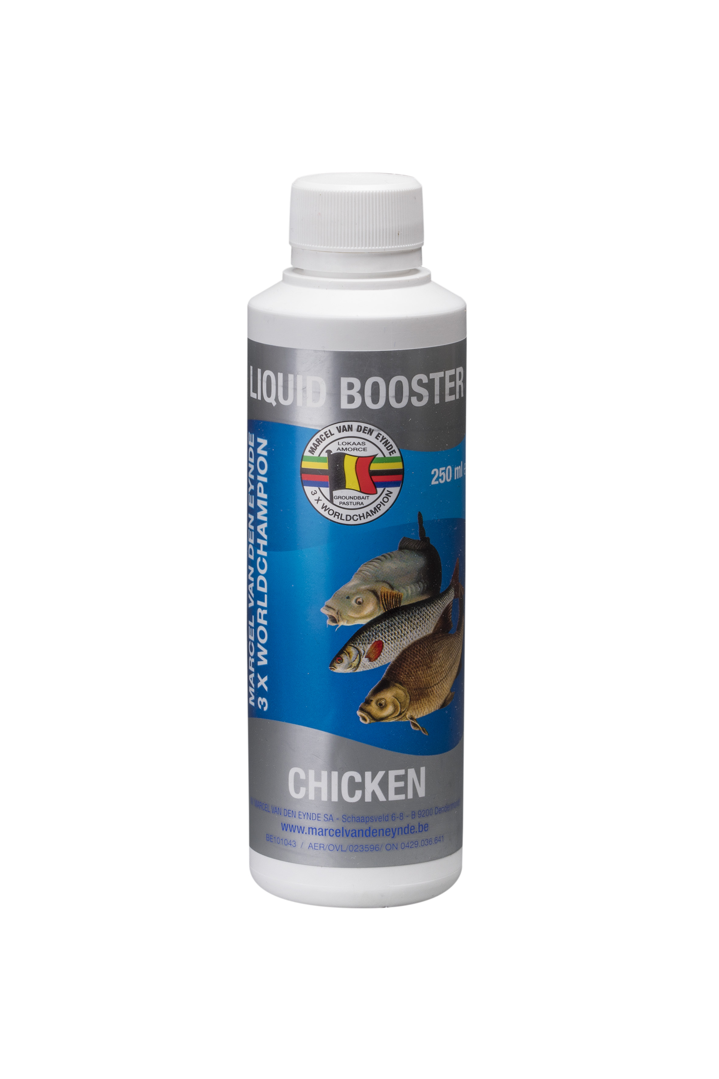 VDE Liquid Booster Chicken 250 ml (Piletina) -  Ime tečnog pojačivača govori sve, poboljšaće ukus i miris vašeg mamca. Koristili smo različite sastojke kako bismo napravili ukusan proizvod koji se može koristiti u mamcima, peletima i česticama. Tečni pojačivači su mnogo intenzivniji od našeg asortimana tekućih aroma, zato preporučujemo upotrebu 125 ml za 4 kg mamaca. Cijena: 12.50 BAM