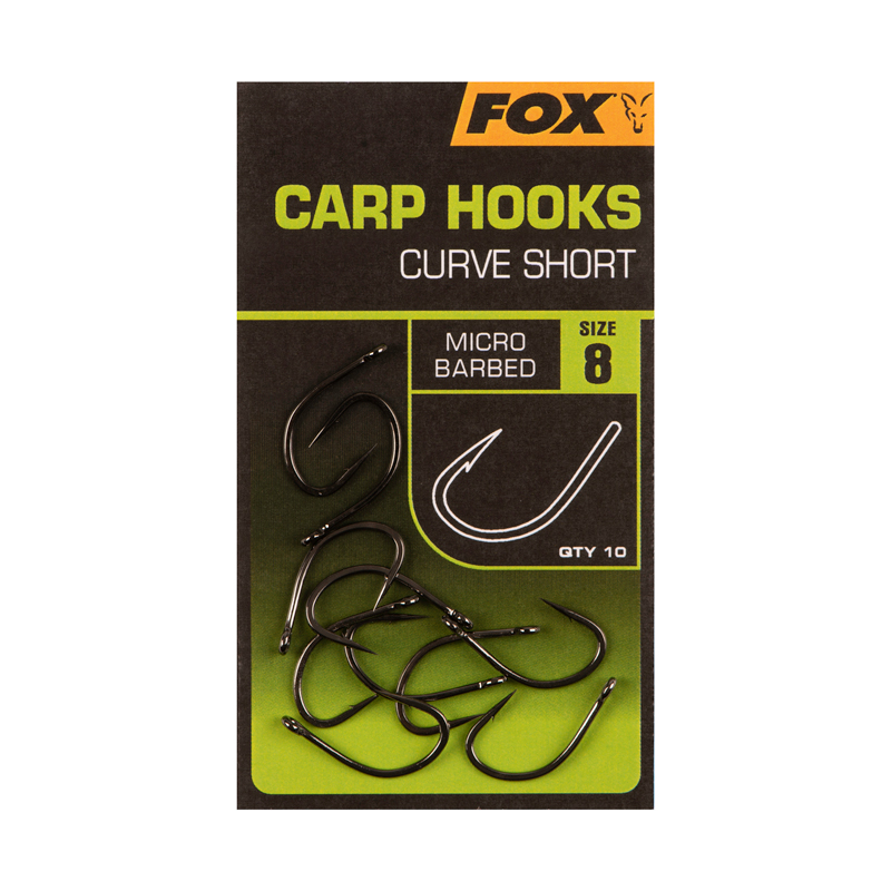 Fox Carp Hooks Curve Shank Short - Zakrivljeni kratki vrat udice. Konstrukcija od kovanog čelika. Crni nikl premaz. Super oštar izdržljiv vrh Micro Barbed Veličine 4, 5 i 6. Cijena: 7 BAM