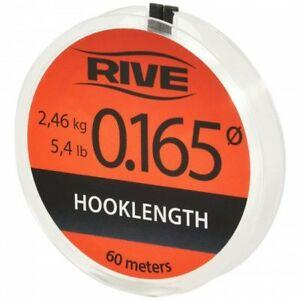 Rive hookength Line - Vrhunski Francuski proizvodjac ribolovne opreme RIVE i njegov najlonski podvez. Dostupni diametri od 0.128, 0148, 0.165, 0.181 i 0.203 mm. U dužini od 60 m. Cijena: 11 BAM